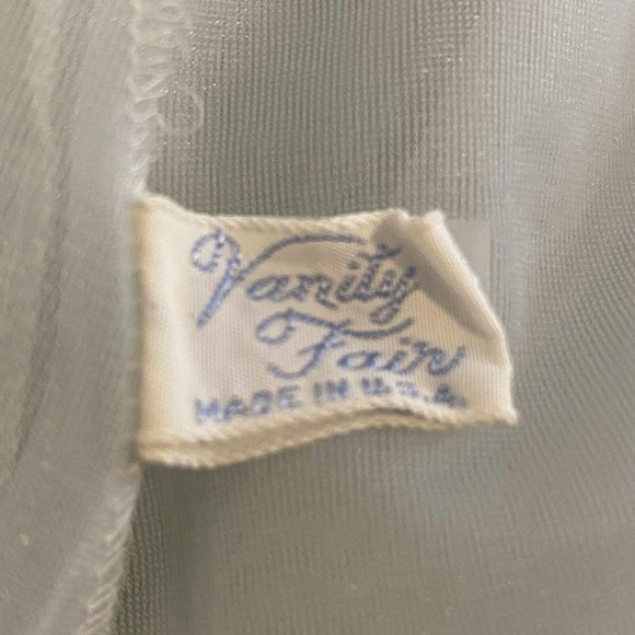 Vtg Vanity Fair Pale Blue Sheer Set Small Nylon Lace Chiffon 60s Robe Nightgown - Picture 7 of 9